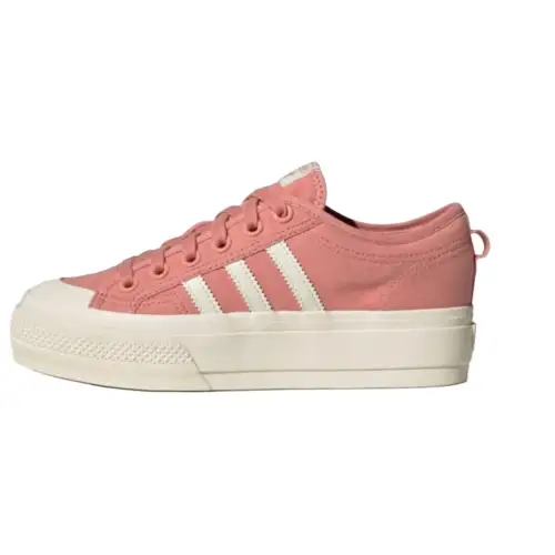 Adidas Originals Nizza Platform Abrasion Resistant Height Increasing Low top Canvas Shoes Women's Pink