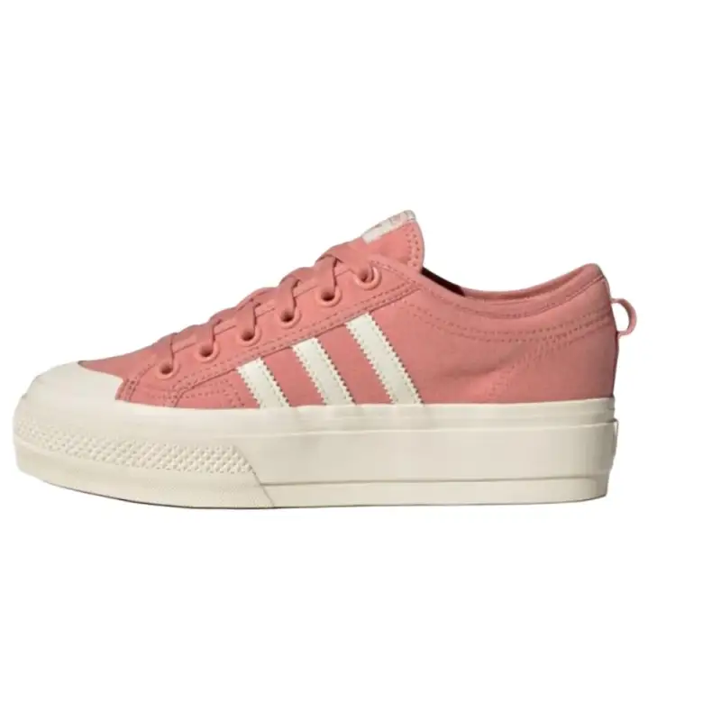 Adidas Originals Nizza Platform Abrasion Resistant Height Increasing Low top Canvas Shoes Women's Pink