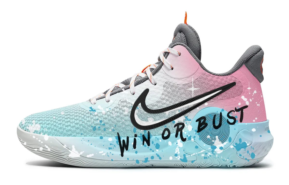 Nike KD Trey 5 IX Basketball Shoes Unisex Mid Top Blue/Pink/Black/White/Gray