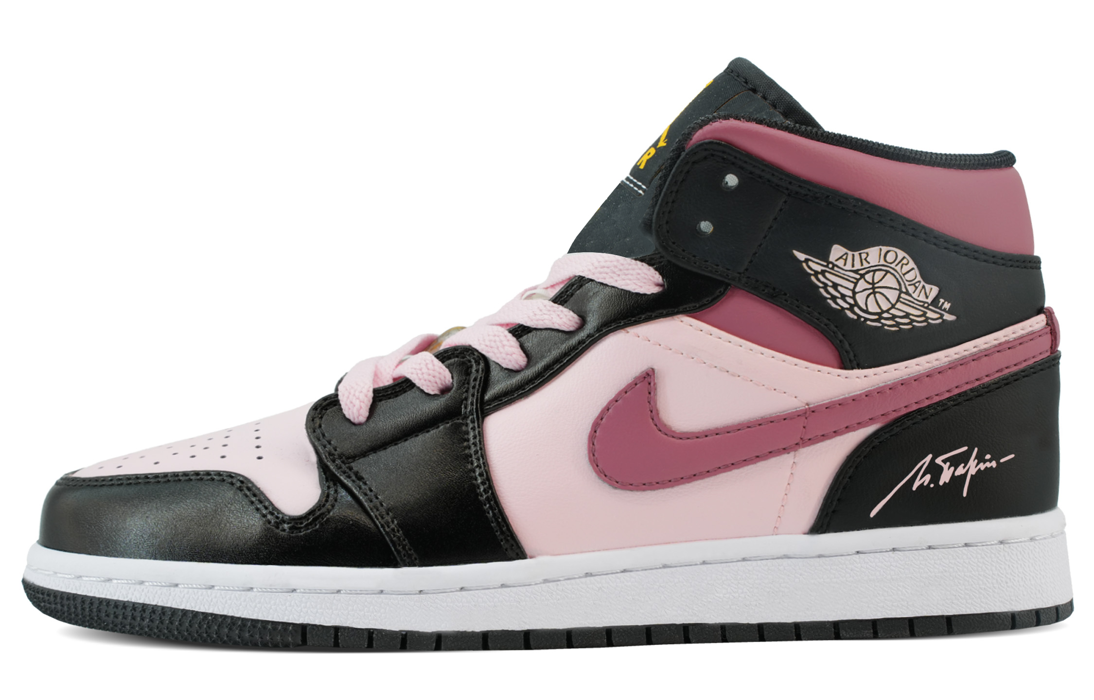 Jordan Air Jordan 1 High top Vintage Basketball Shoes Women’s Black Pink