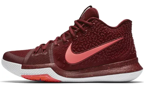 Nike Kyrie 3 Hot Punch round toe lace-up non-slip lightweight mid-top practical basketball shoes men's burgundy