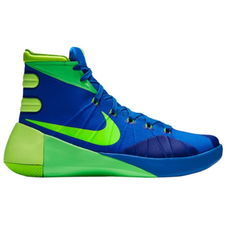 Nike Hyperdunk 2015 Cushioning Slip Resistant Cushioning Slip Resistant High top Basketball Shoes Unisex Blue Green