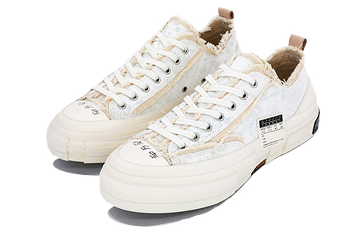 XVESSEL G.O.P. Lows Paisley Flourescencex Low top Canvas Shoes Unisex White