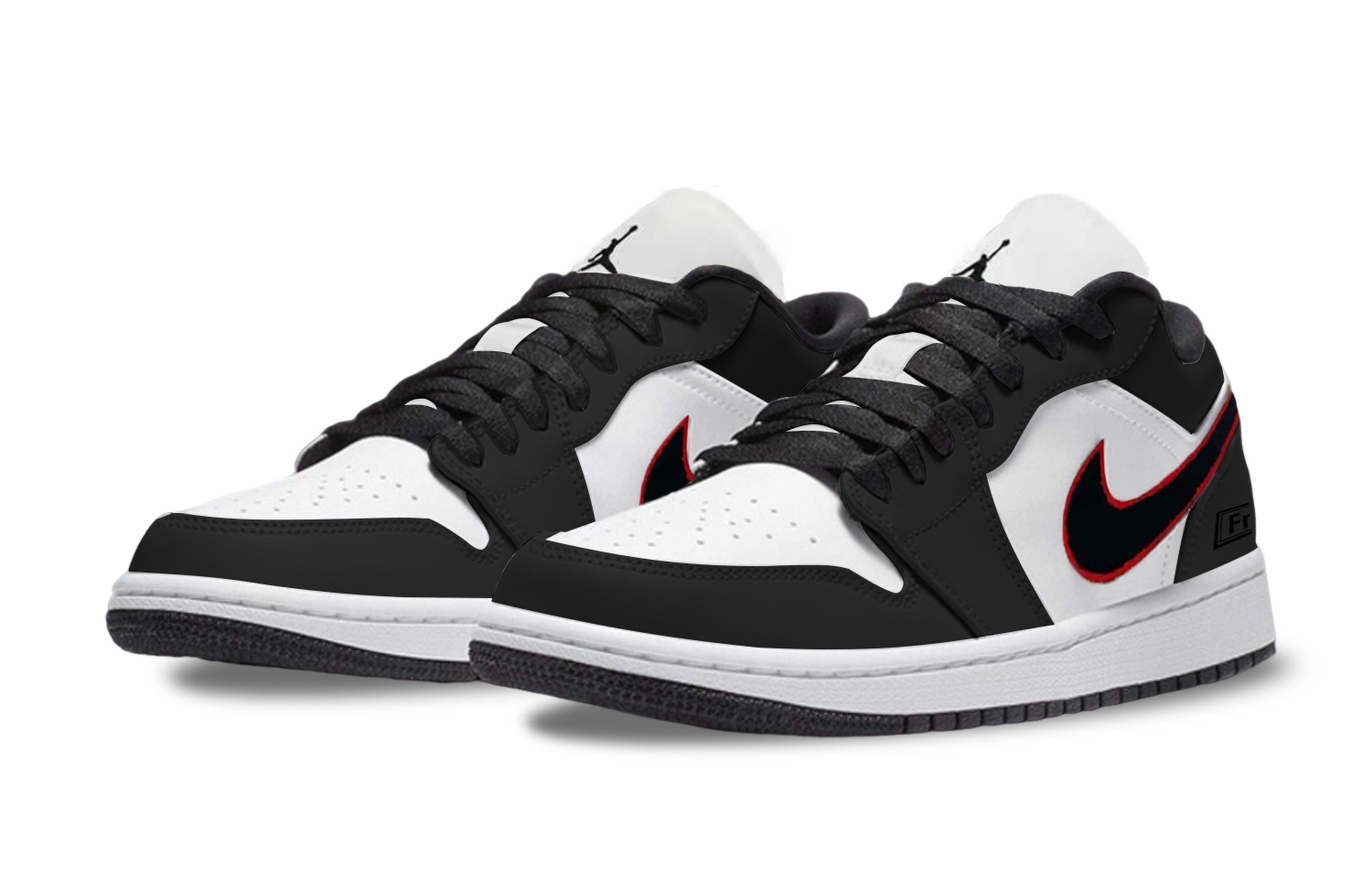 Jordan Air Jordan 1 Heartbeat Rhythm Abrasion Resistant Low top Vintage Basketball Shoes Unisex Black Red