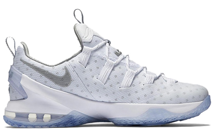 Мужские кроссовки Nike Lebron 13 Low Metallic Silver (бело-серебристые) — 白/金属银 — фото 2