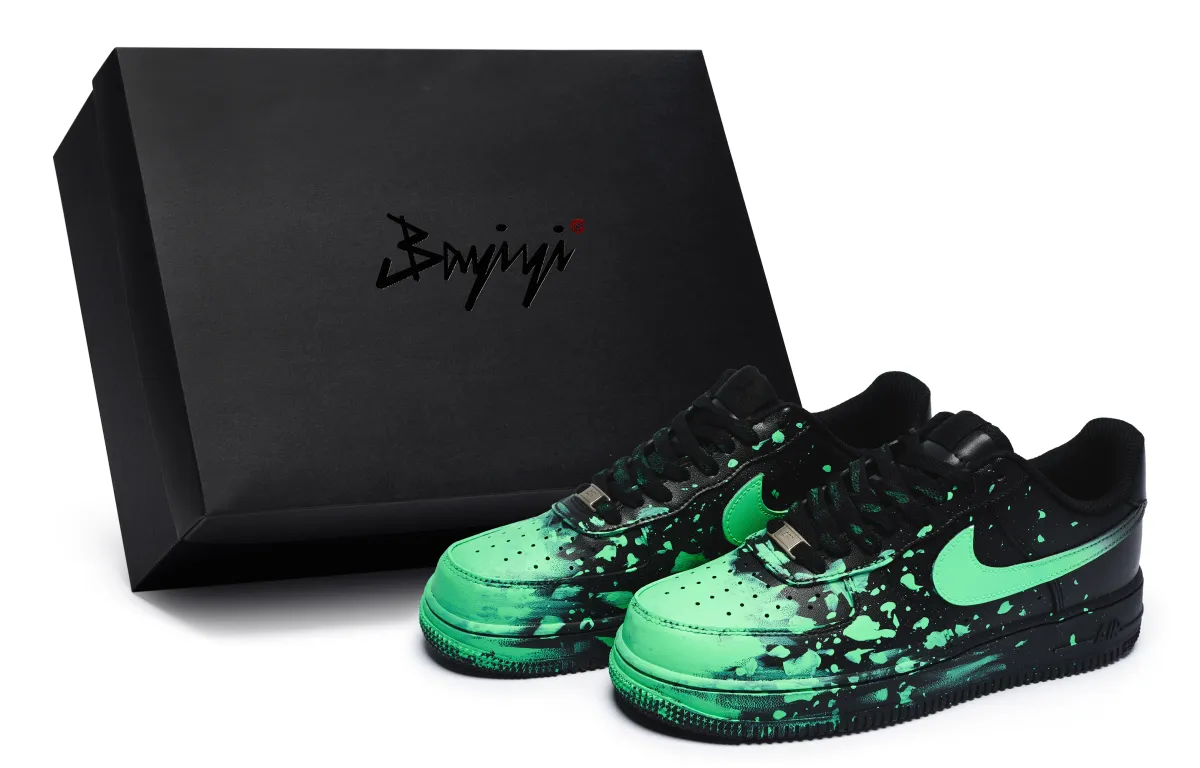 Nike Air Force 1 07 811 Manufacturing, Insane Graffiti Green, Special Shoe Box Low top Skateboard Shoes Unisex