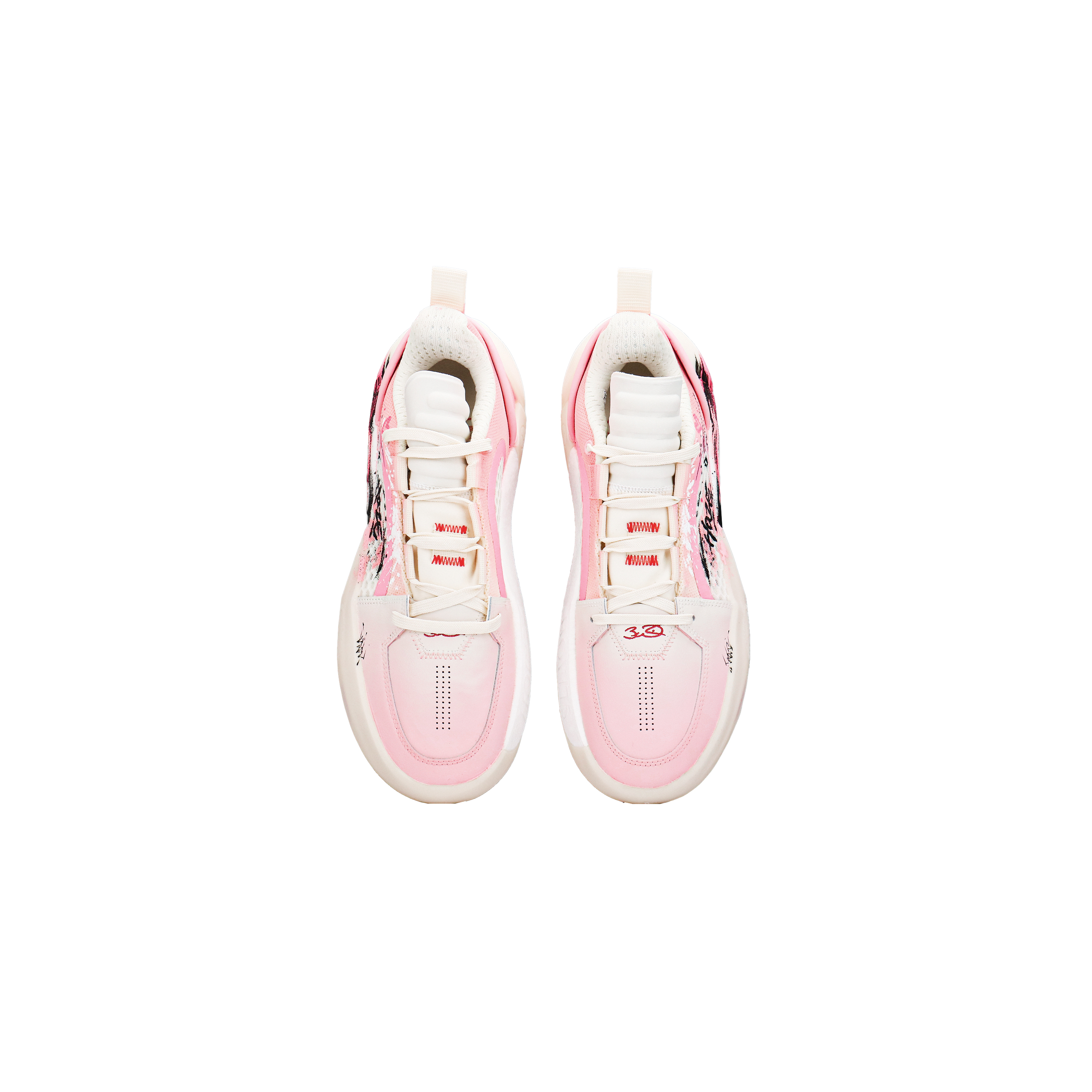 Li Ning All City 12 Encore Cushioning Slip Resistant Abrasion Resistant Low top Basketball Shoes Men’s Pink White