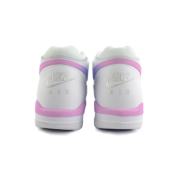 Nike Flight Legacy Slip Resistant Abrasion Resistant Mid top Vintage Basketball Shoes Unisex White Purple