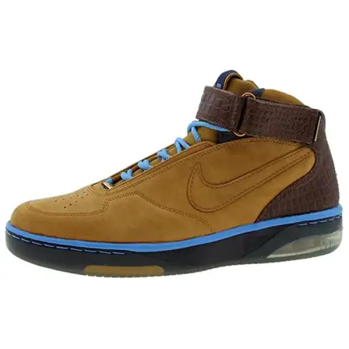 Nike AIR FORCE 25 Pack Slip Resistant Abrasion Resistant Mid top Basketball Shoes Men's Brownish yellow blue