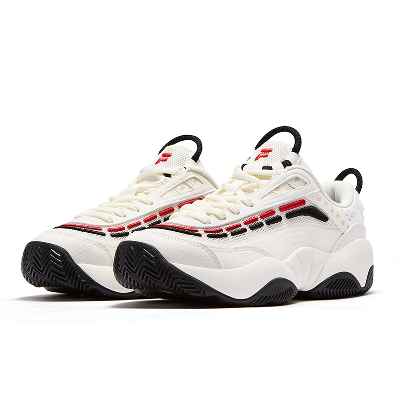 FILA FUSION FIRE Flame Shoes Fashion Coverage Low top Vintage Basketball Shoes Women’s White Black