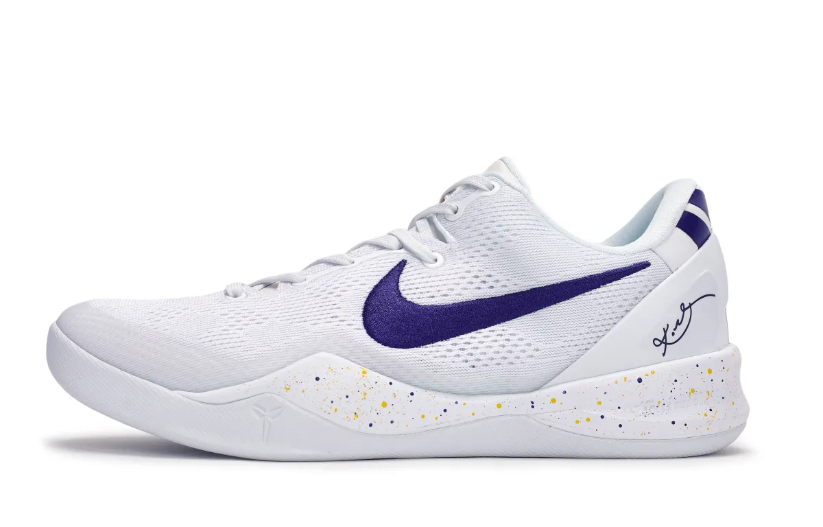 Nike Kobe 8 Cushioning Low top Basketball Shoes Unisex White Purple