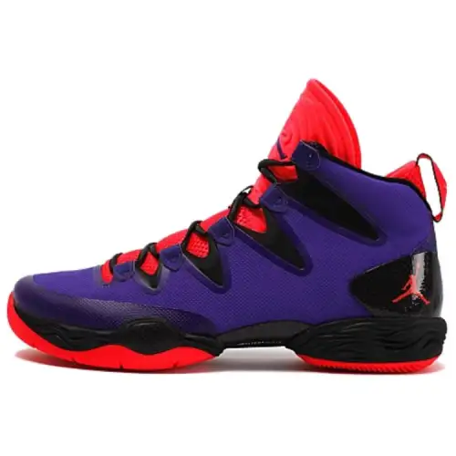 Jordan Air Jordan 28 round toe lace-up, shock-absorbing, non-slip, wear-resistant, mid-top basketball shoes, men's purple