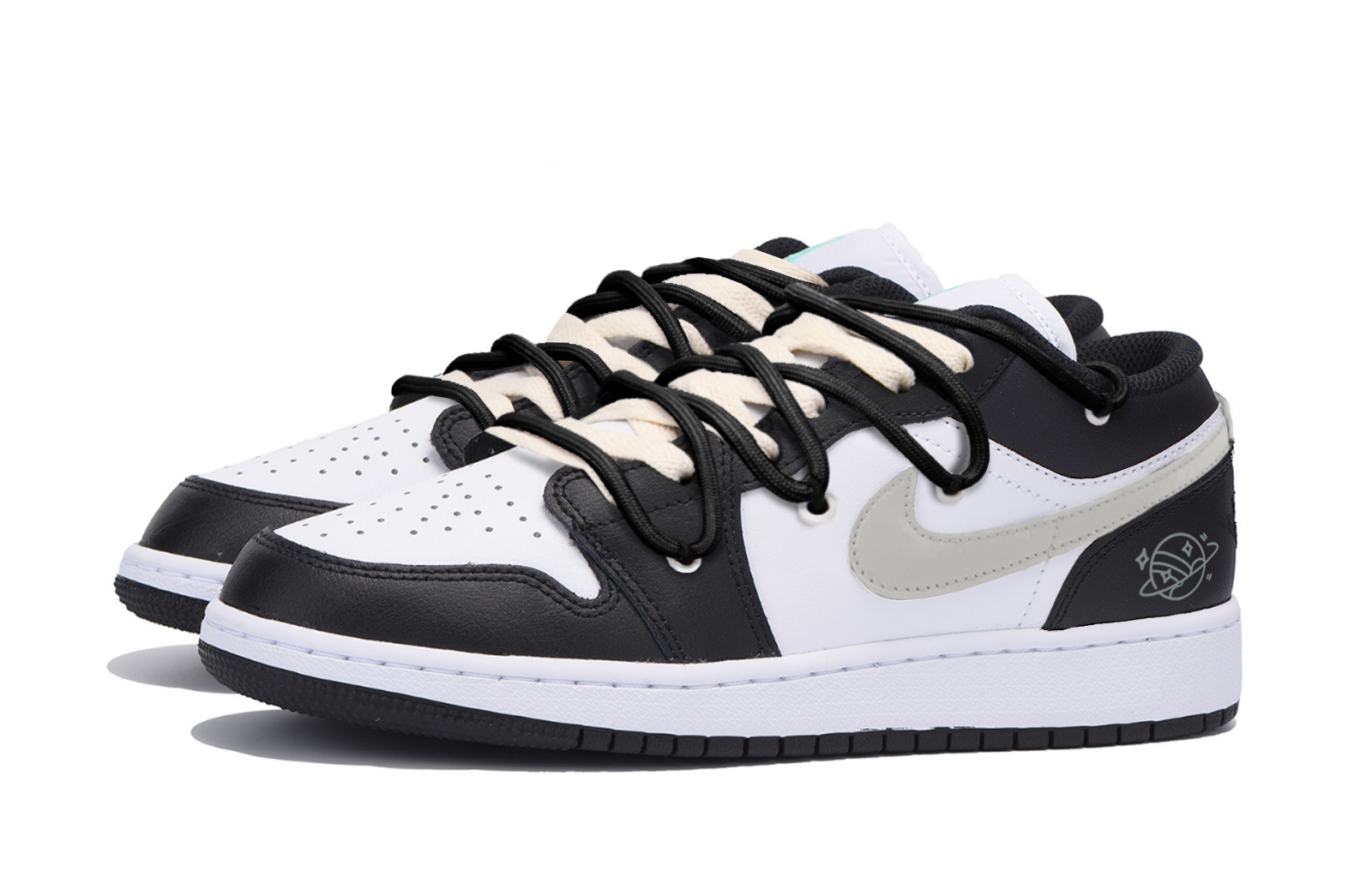 Jordan Air Jordan 1 Abrasion Resistant Slip Resistant Low top Vintage Basketball Shoes Men’s Black Gray