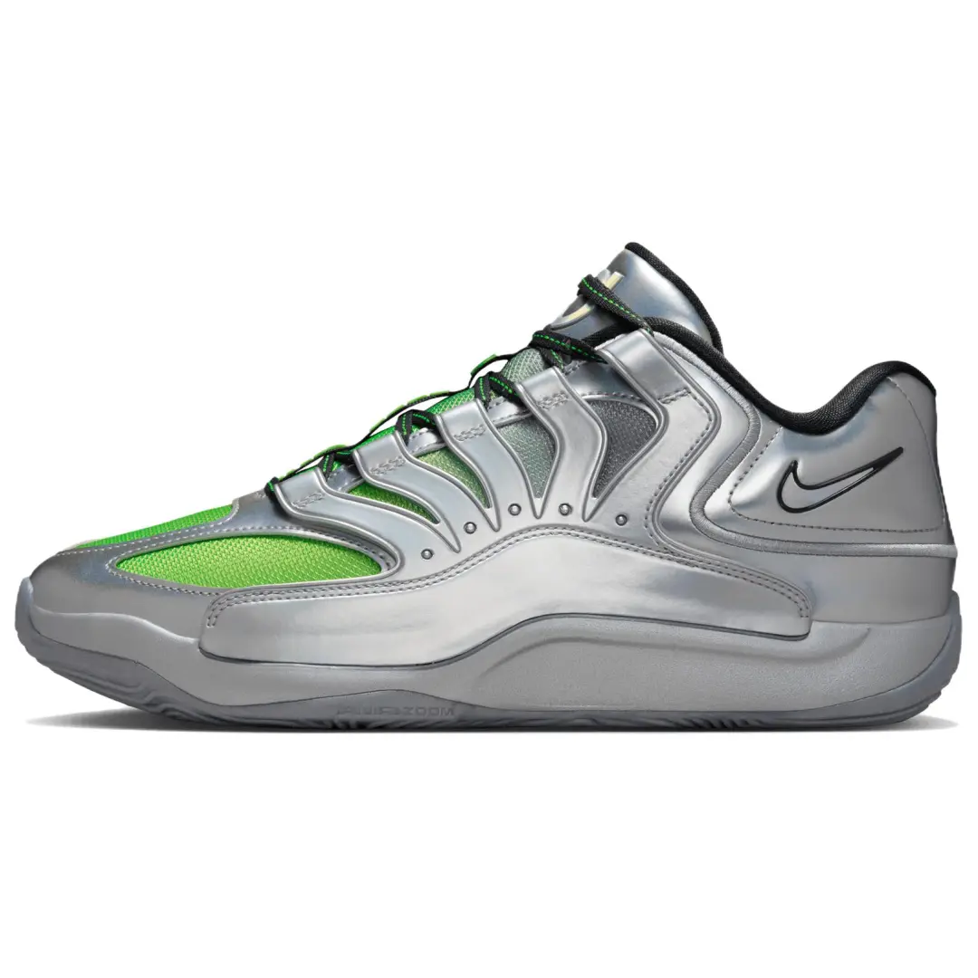 Nike KD 18 Slip Resistant Abrasion Resistant Low top Basketball Shoes Men's Silver Gray