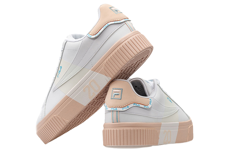 Женские кеды Fila FUSION Court Deluxe (бело-розовые) — фото 4