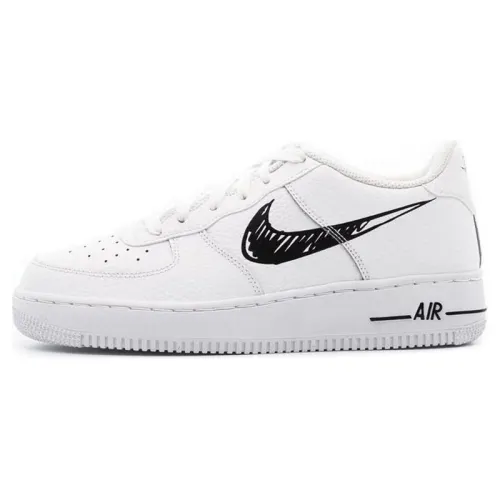 Nike Air Force 1 Low 'Doodle Swoosh - White Black' GS