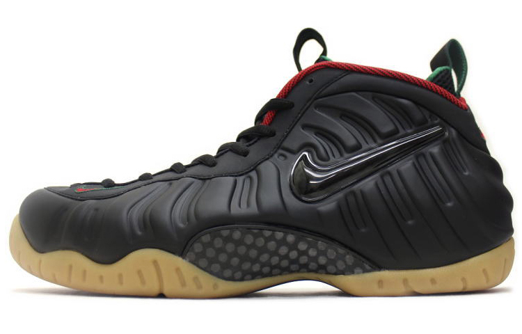 Nike Foamposite Pro gucci shock-absorbing anti-slip mid-cut retro basketball shoes for men and women, black