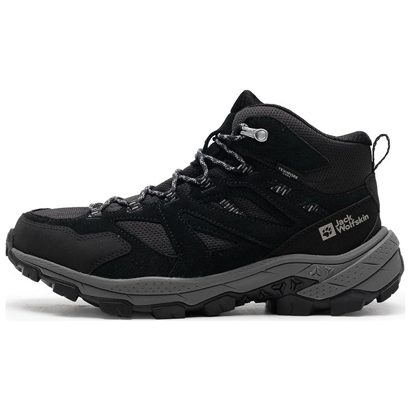 Jack Wolfskin Waterproof Abrasion Resistant Lightweight Mid top Hiking Shoes Men’s Black