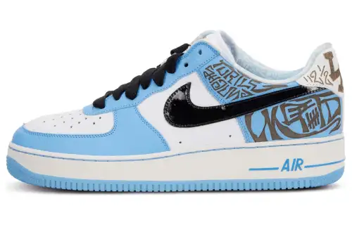 Nike Air Force 1 Entourage George Comfortable Non slip Lightweight Low top Skateboard Shoes Men's Blue White Black