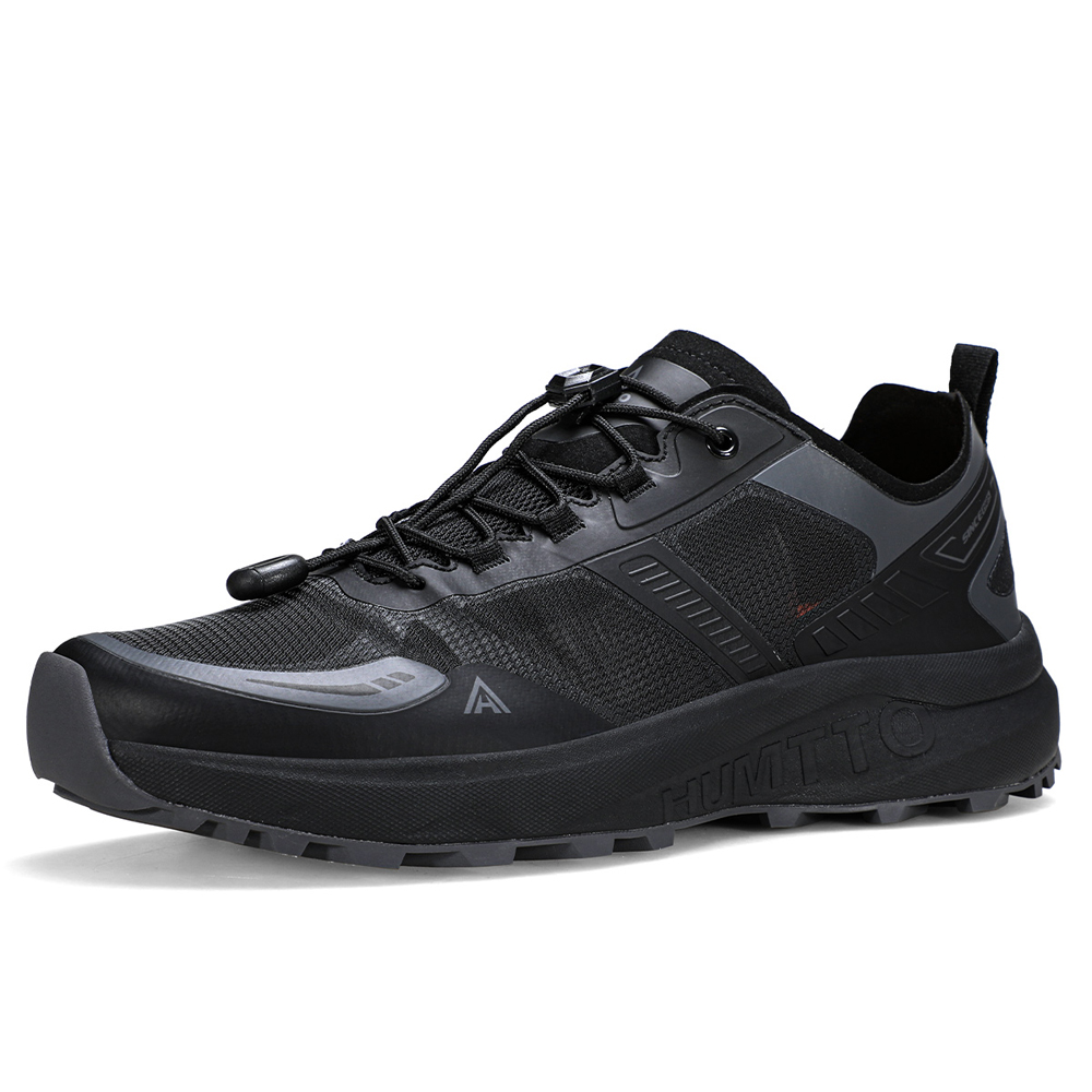 HUMTTO Cushioning Slip Resistant Abrasion Resistant Low top Mountaineering Shoes Men’s Black