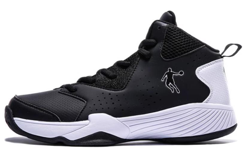 QIAODAN Abrasion Resistant, Breathable, Lightweight Low top Basketball Shoes Men’s Black White