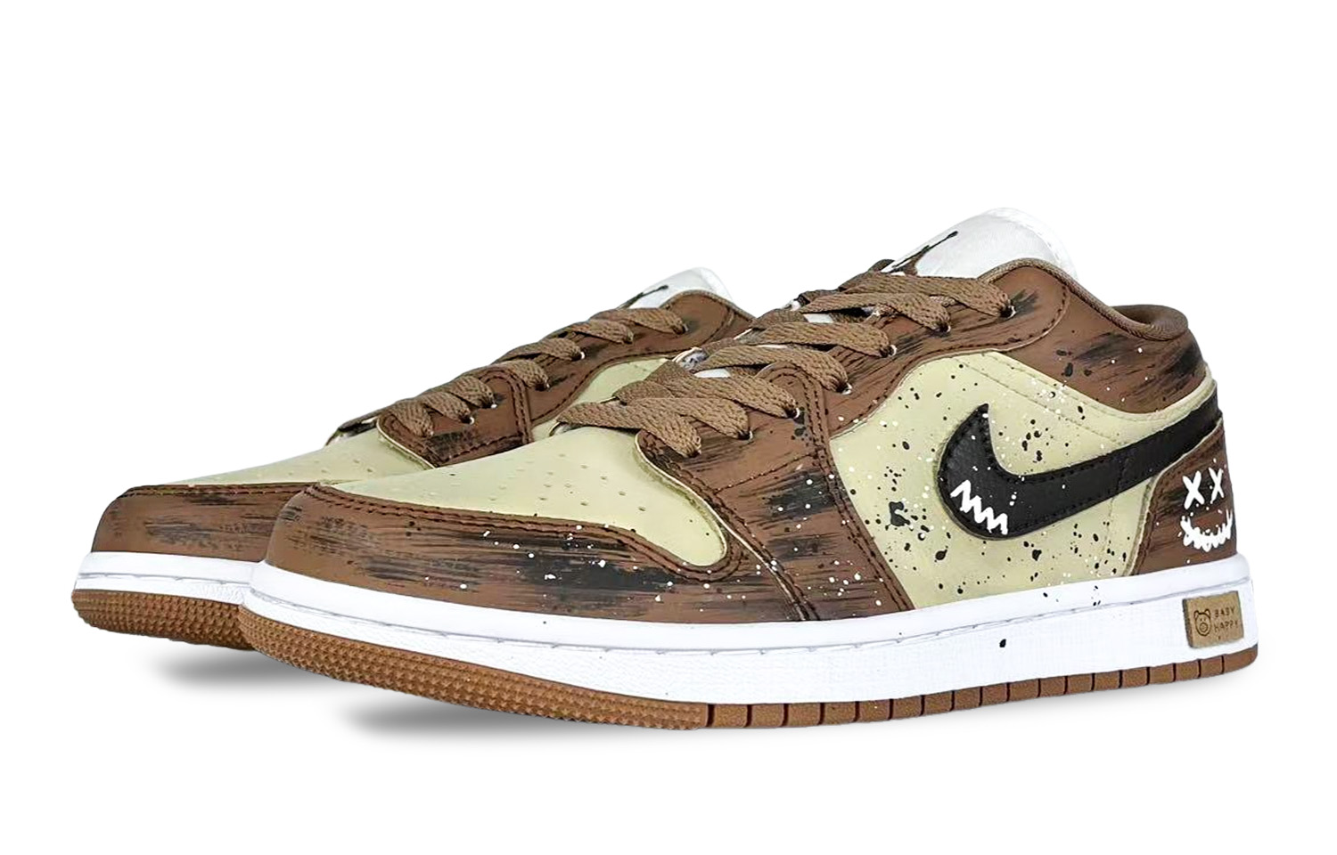 Jordan Air Jordan 1 Lucifer Abrasion Resistant Abrasion Resistant Low top Vintage Basketball Shoes Unisex Brown