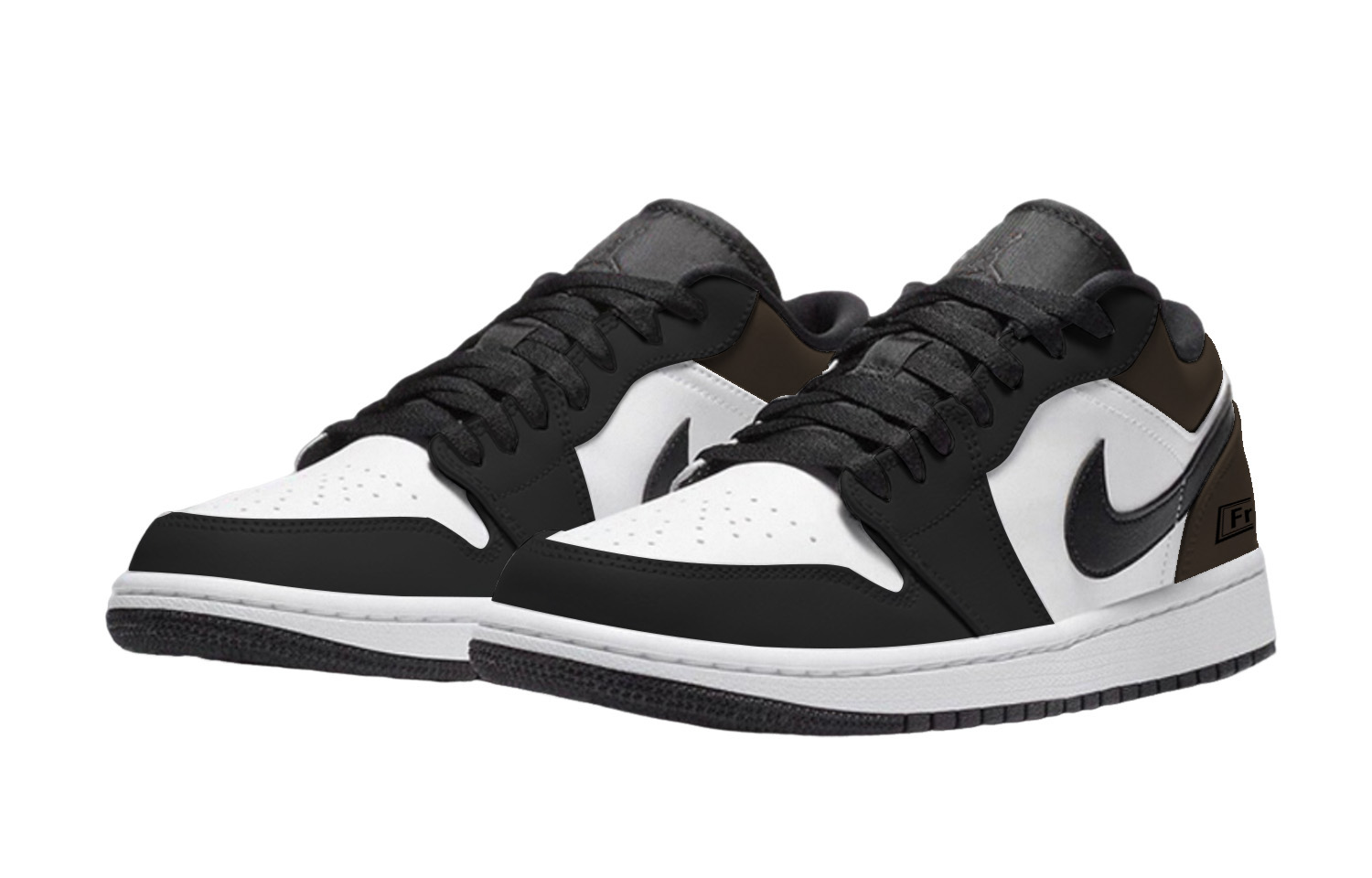 Jordan Air Jordan 1 Latte Low top Vintage Basketball Shoes Unisex Black Brown