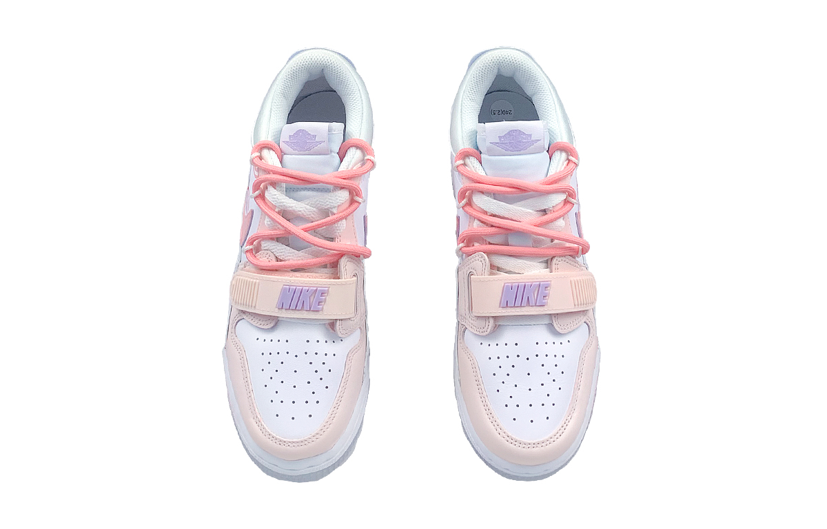 Jordan Legacy 312 Slip Resistant Low top Vintage Basketball Shoes GS White Pink