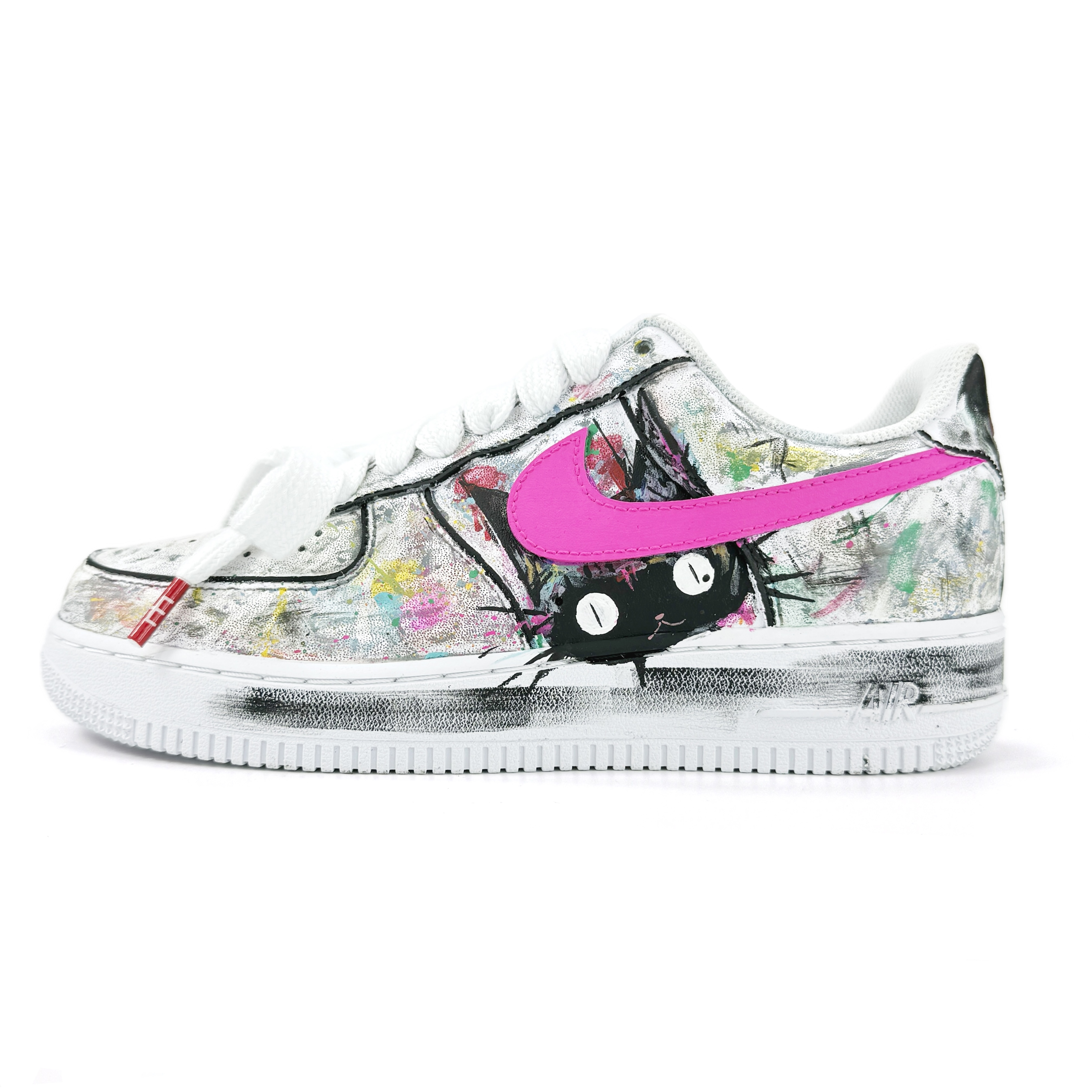 Nike Air Force 1 Coverage Abrasion Resistant Low top Skateboard Shoes Unisex White Gray Black