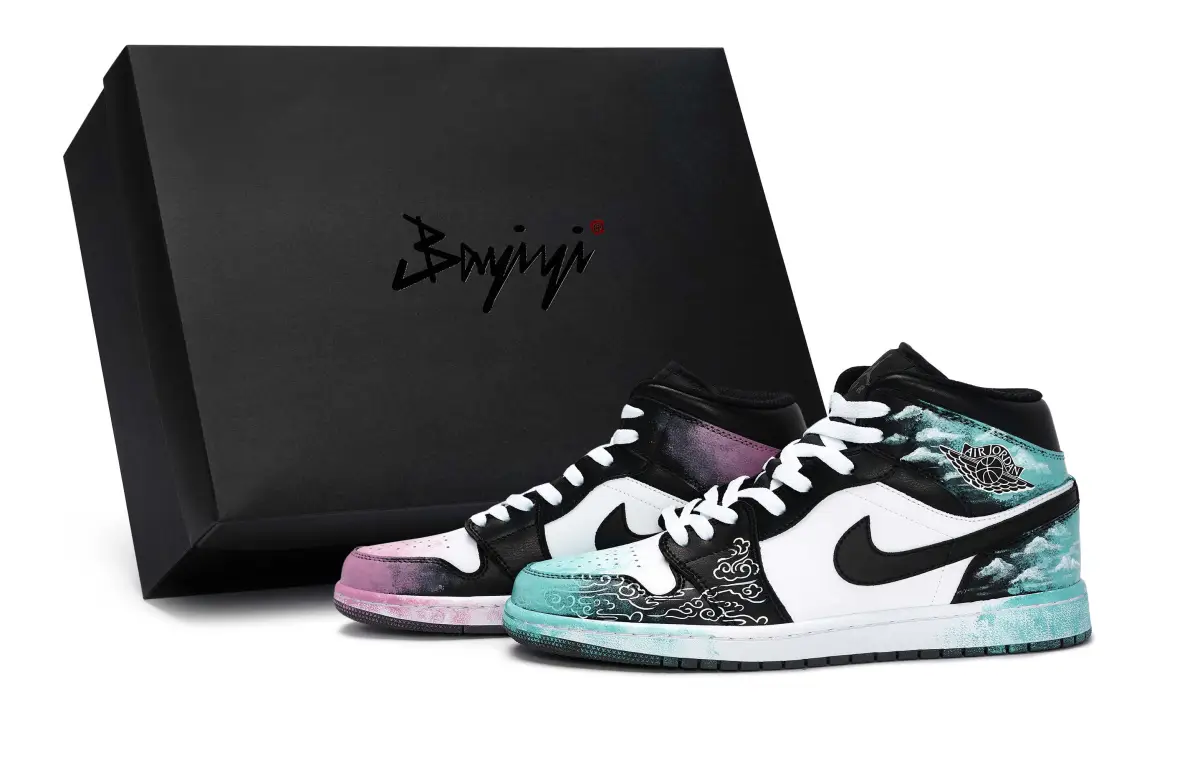 Jordan Air Jordan 1 811 Manufacturing, Cloud And Glow Rose Pink, Special Shoe Box Mid top Vintage Basketball Shoes