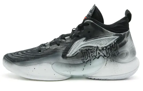 Li Ning YuShuai 18 Abrasion Resistant Support Rebound Mid top Basketball Shoes Men's Black White