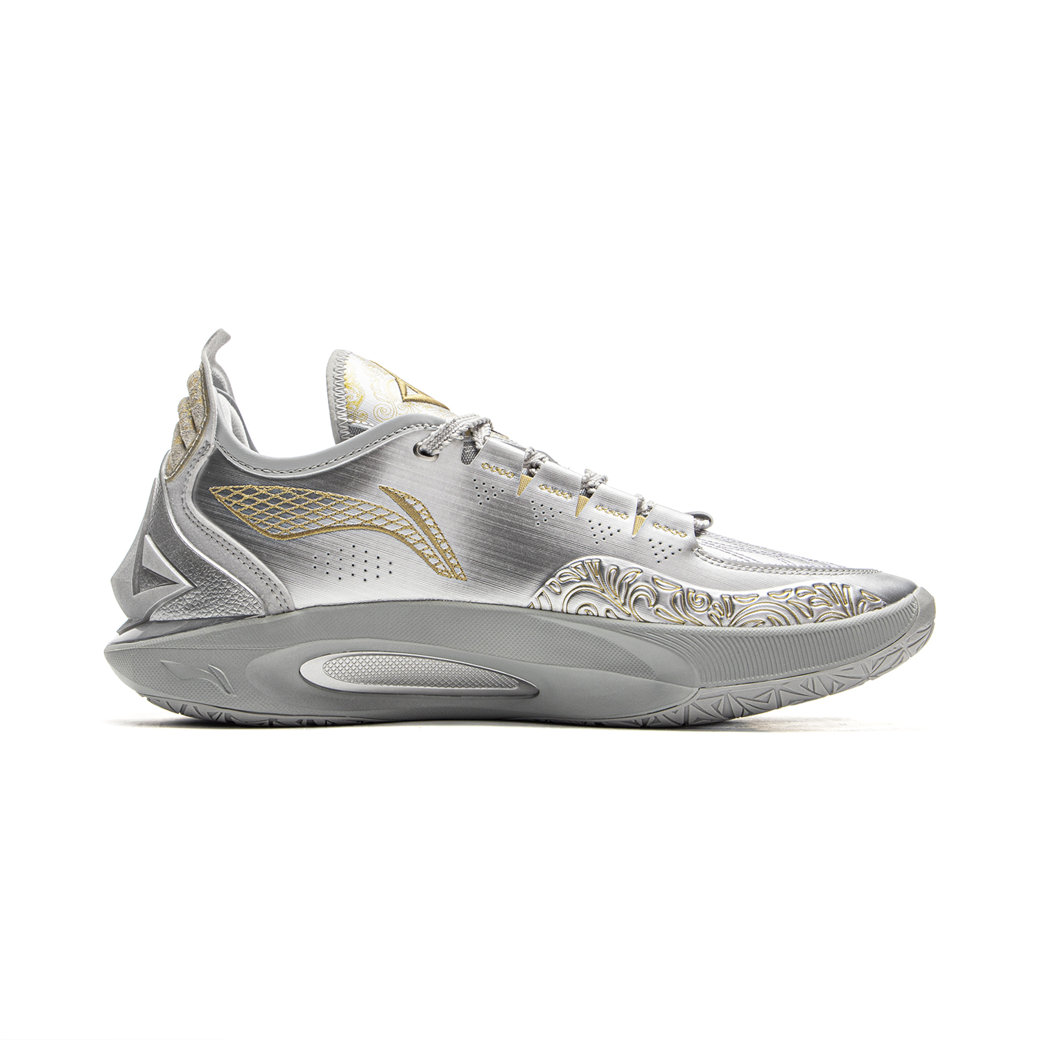Li Ning JB3 Coverage Support Rebound Anti Rollover Low top Basketball Shoes Men’s Silver