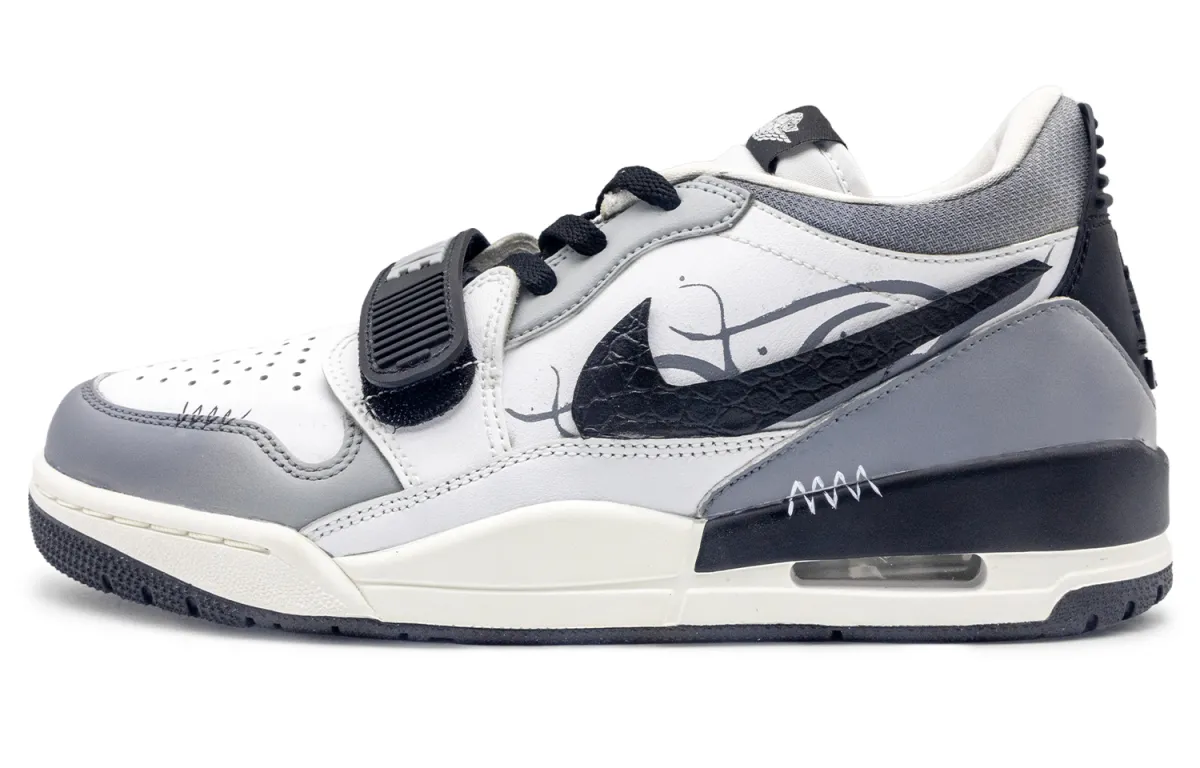 Jordan Legacy 312 Mesh, Leather Abrasion Resistant Low top Vintage Basketball Shoes Men's Black