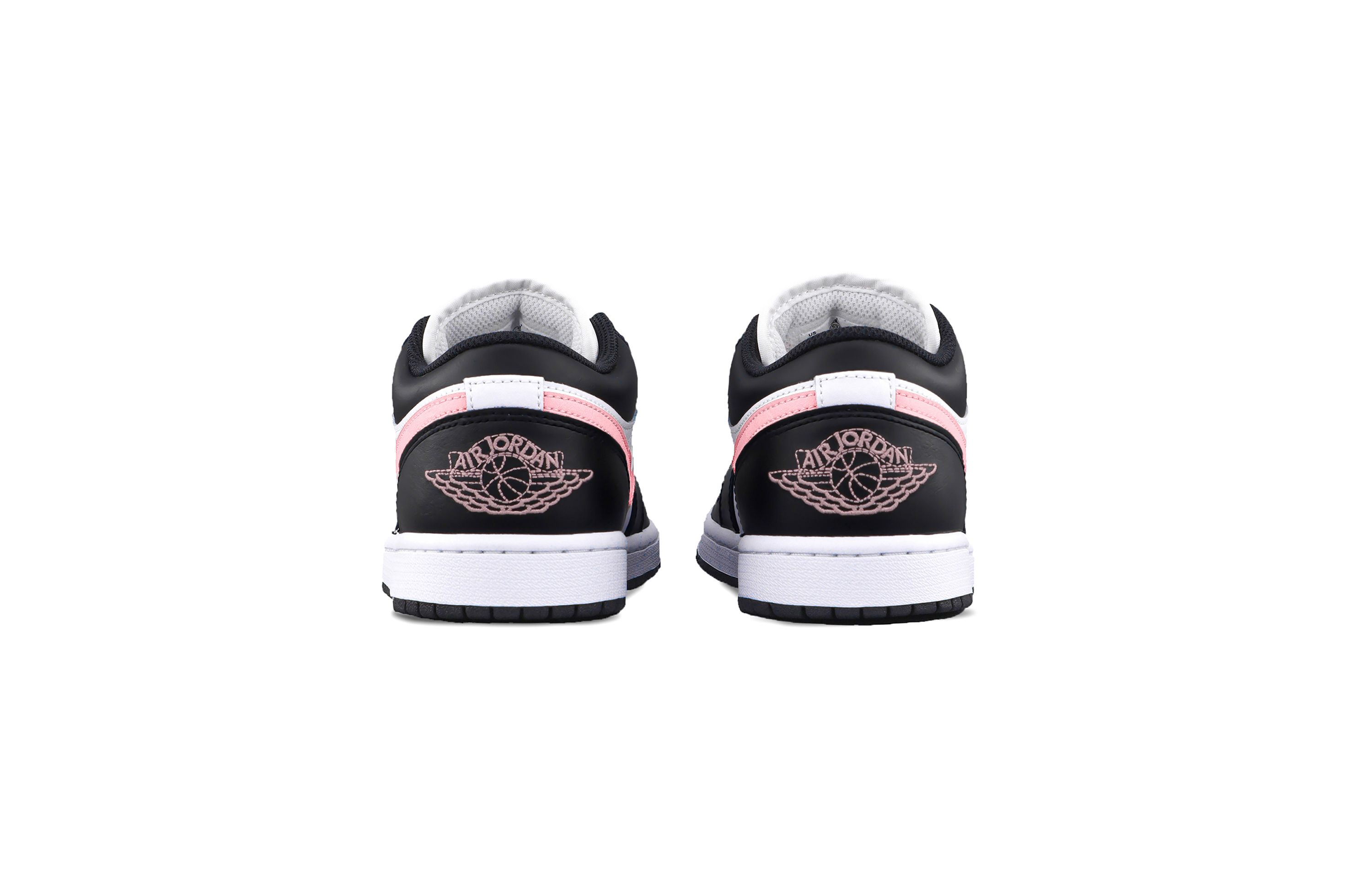 Jordan Air Jordan 1 Black Pink Toes Cushioning, Wear Resistant Low top Vintage Basketball Shoes Unisex Black White Pink