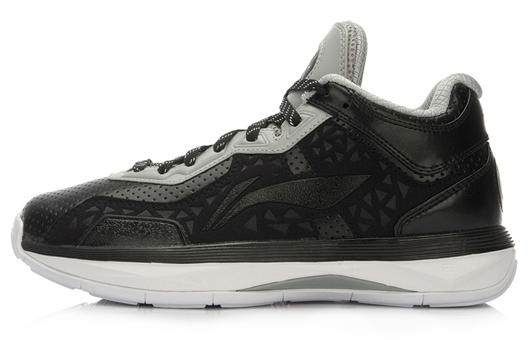 Li Ning All City 4 Basketball Shoes Unisex Mid Top Black/Gray