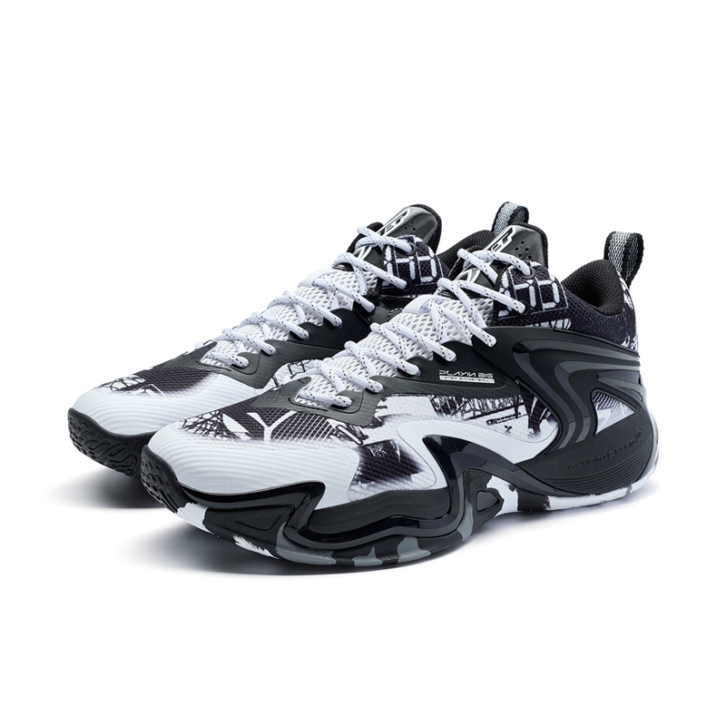 XTEP Cushioning, Wear Resistant Low top Basketball Shoes Men’s Black White