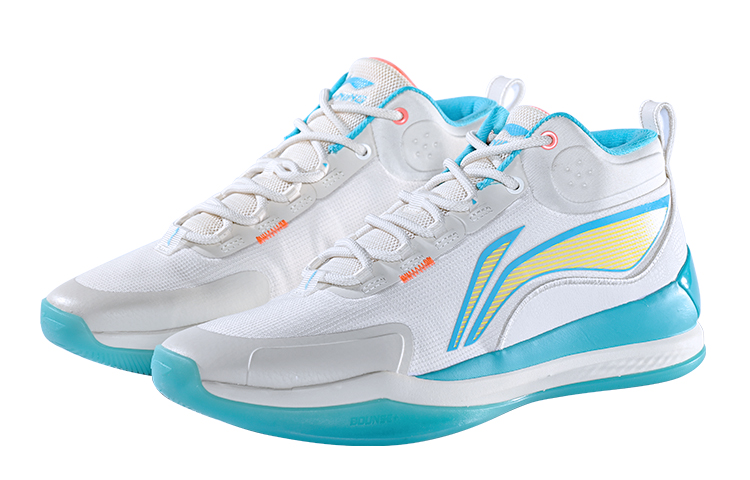 Li Ning Way Of Wade 9 37 TD Cushioning Slip Resistant Abrasion Resistant Mid top Basketball Shoes Blue Green
