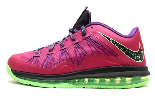Nike Lebron 10 Low LeBroncurial Round head lace shock-absorbing and anti-slip low top practical basketball shoes men's purple