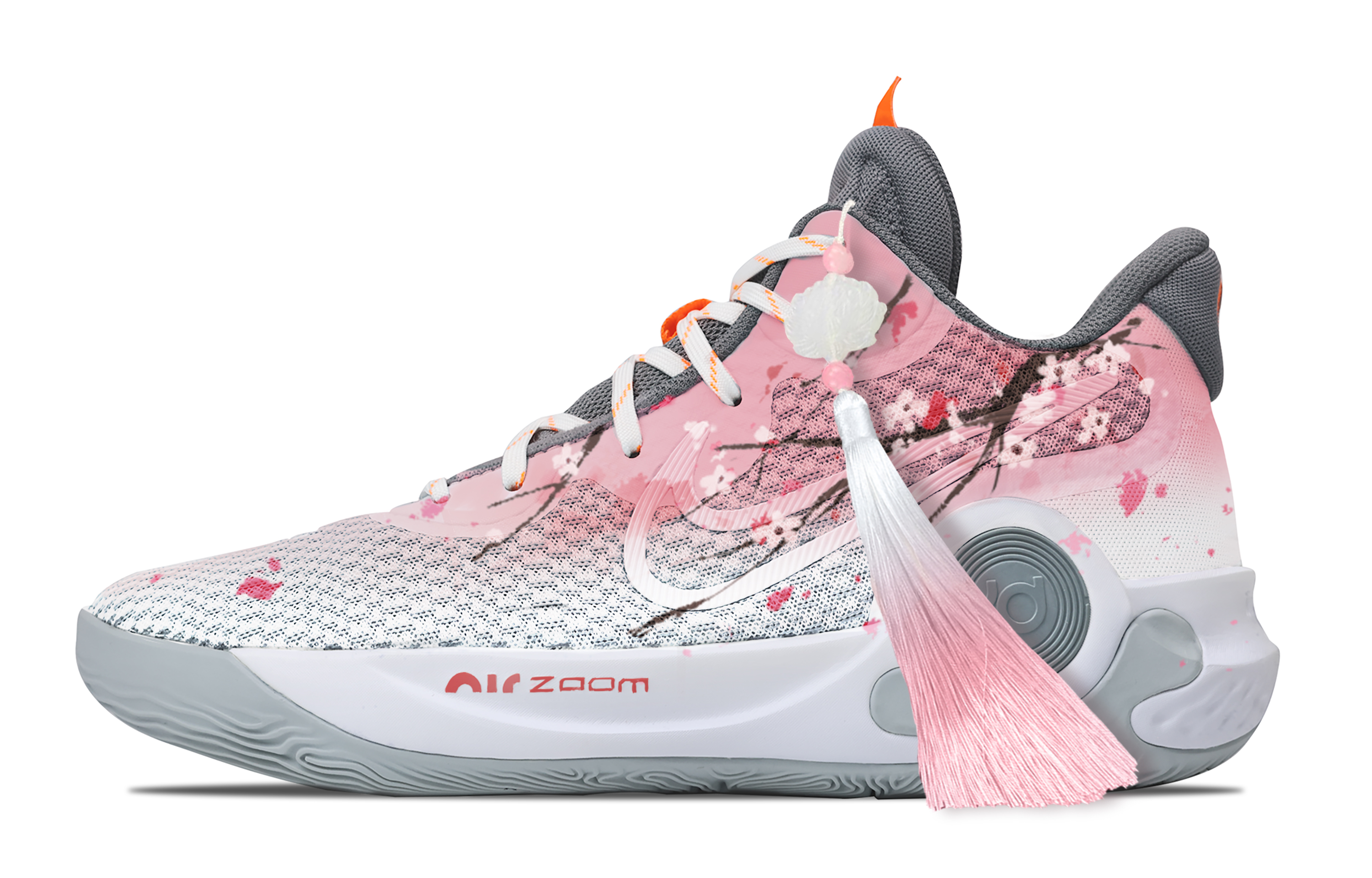 Nike KD Trey 5 IX Cushioning, Wear Resistant Mid top Basketball Shoes Unisex Gray Pink