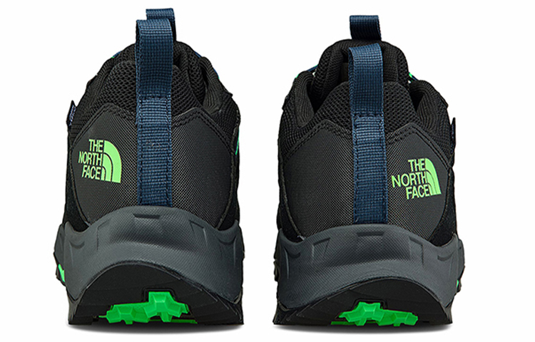 THE NORTH FACE Fabric Cushioning Slip Resistant Abrasion Resistant Breathable Low top Hiking Shoes Men’s Black Green