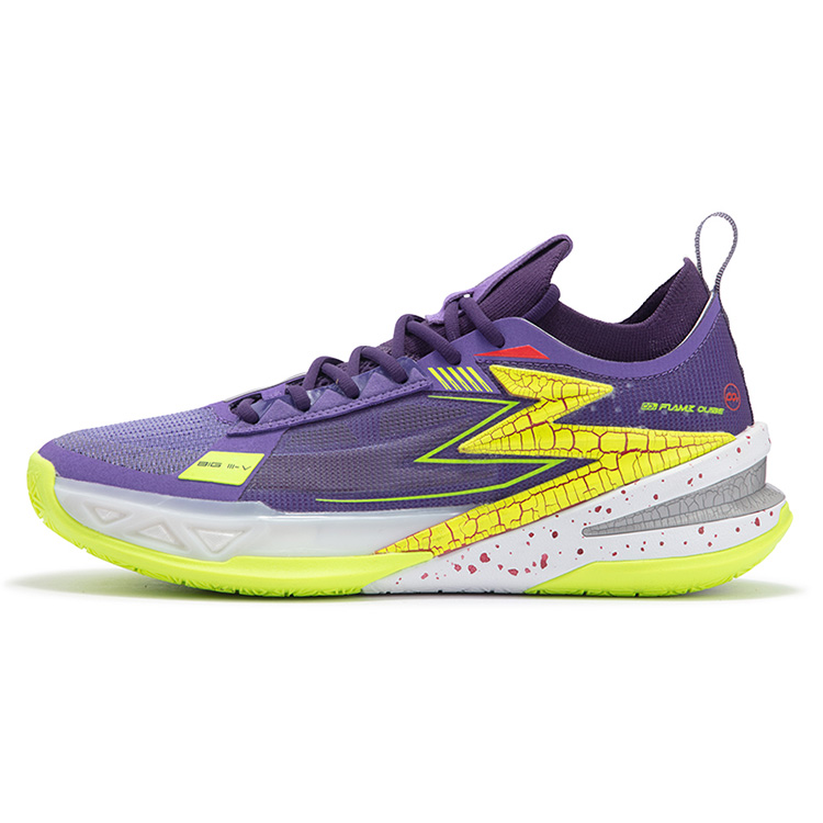 361° Cushioning Slip Resistant Abrasion Resistant Low top Carbon Plate Basketball Shoes Men’s Purple