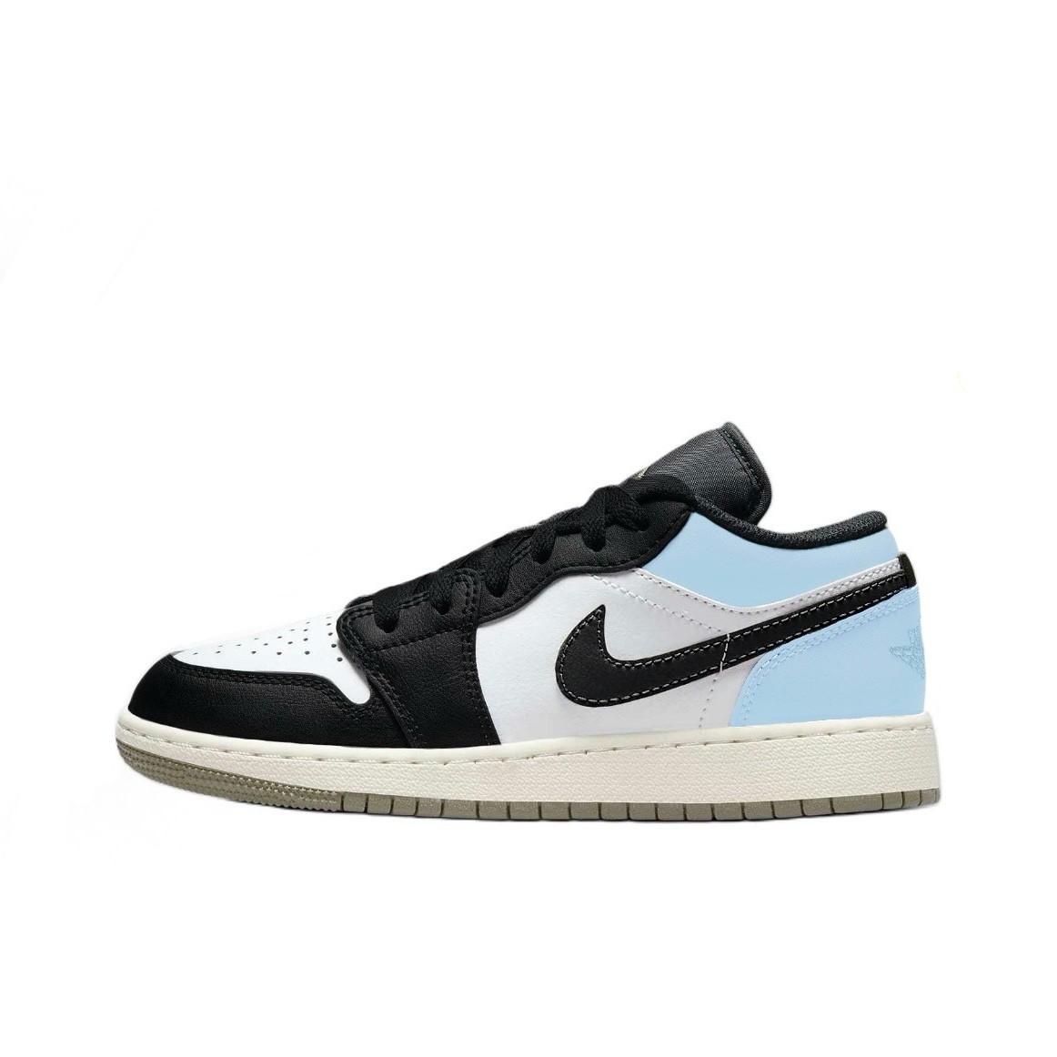 Jordan Air Jordan 1 Sea Salt Blue Leather Abrasion Resistant Low top Basketball Shoes Unisex Blue