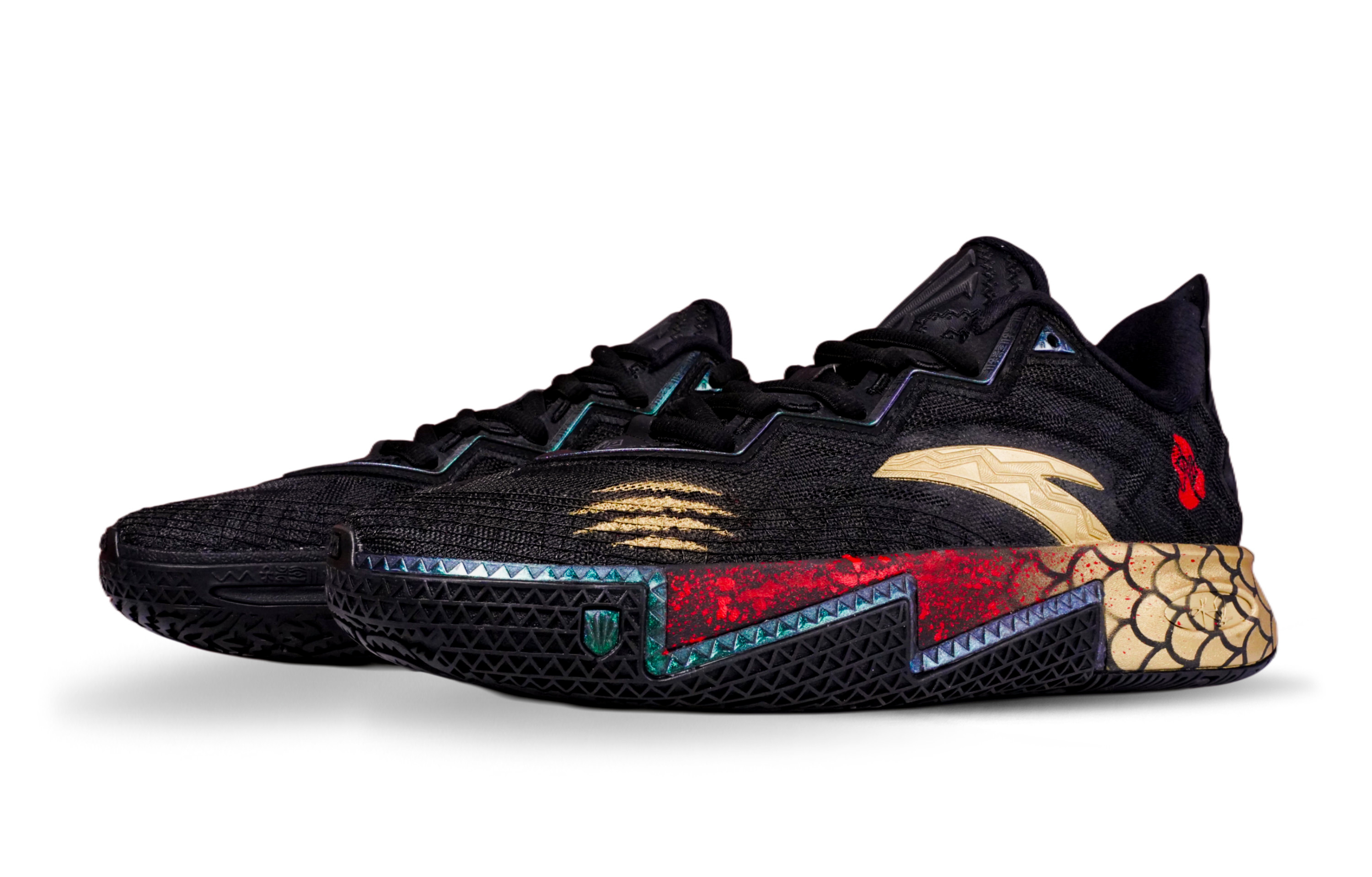 Anta KAI 2 Cushioning Abrasion Resistant Rebound Low top Basketball Shoes Men’s Black Gold