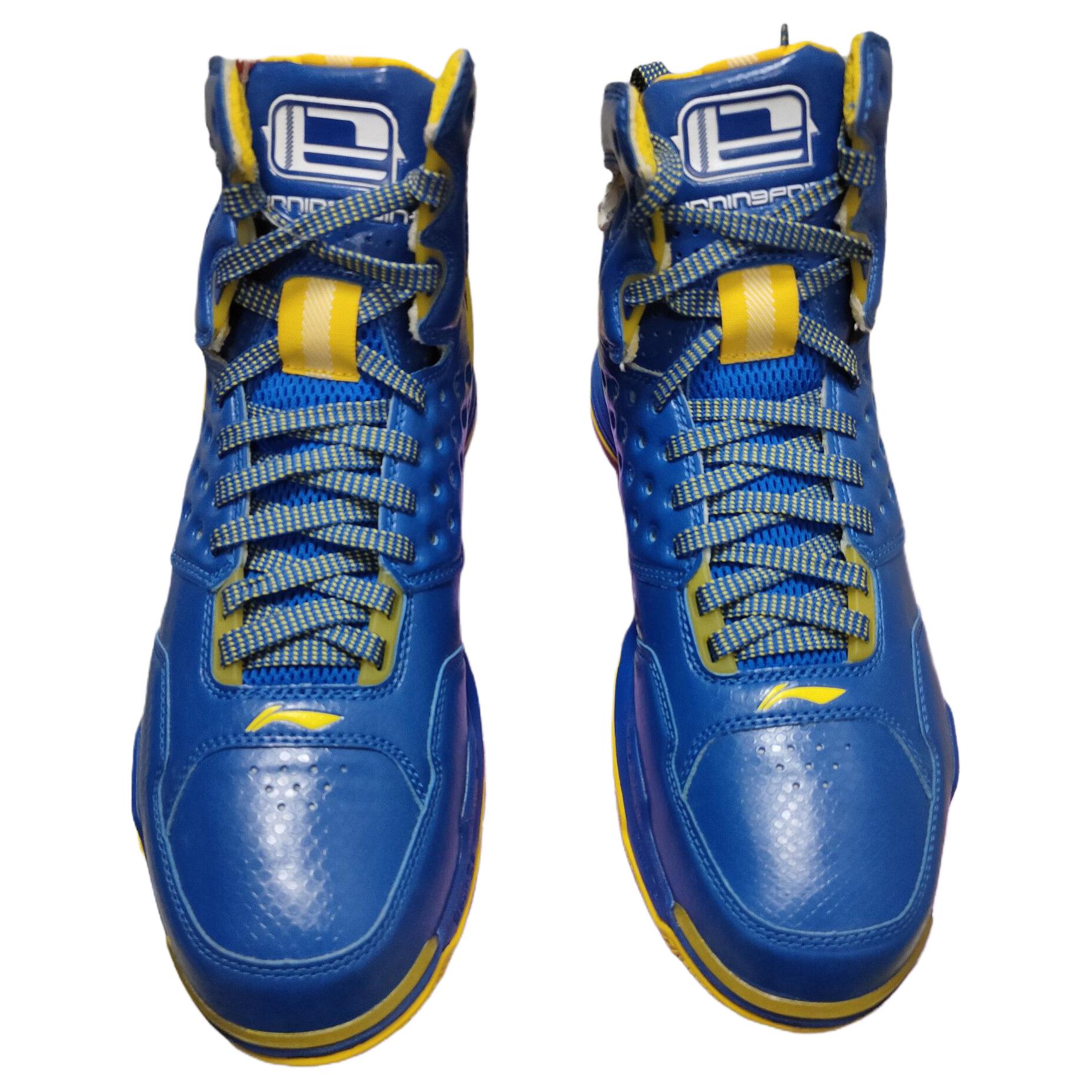 Li Ning Cushioning, Wear Resistant High top Basketball Shoes Unisex Blue