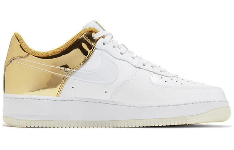 Кеды Nike Air Force 1 07 PRM (бело-золотые) — Белый / золотой — фото 2