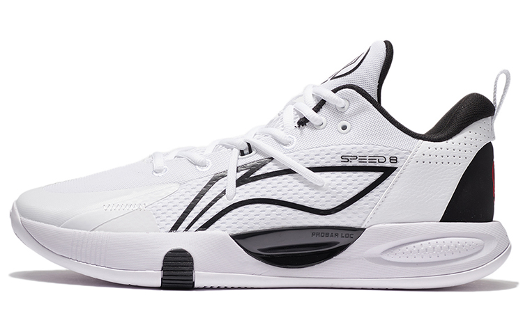 LiNing Li Ning Blitz 8 TD Support Stable Textile Synthetic Leather TPU Shock Absorbing Anti-Slip Wear-Resistant Support Low-top Probar Loc/Light Foam Basketball Shoes Men's White Black