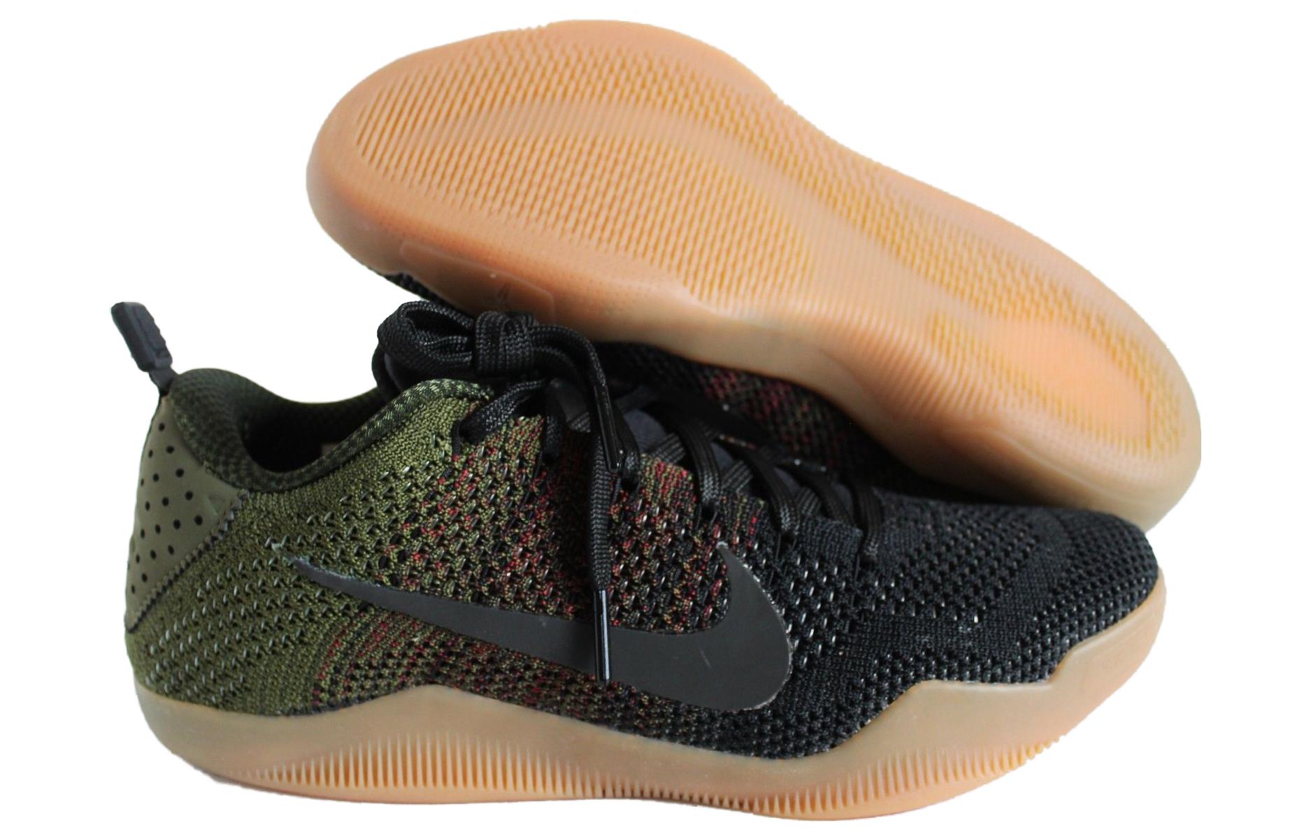 Мужские кроссовки Nike Kobe 11 Elite Low 4KB Black Horse (черно-красные) — 黑/团队红/糙绿 — фото 4
