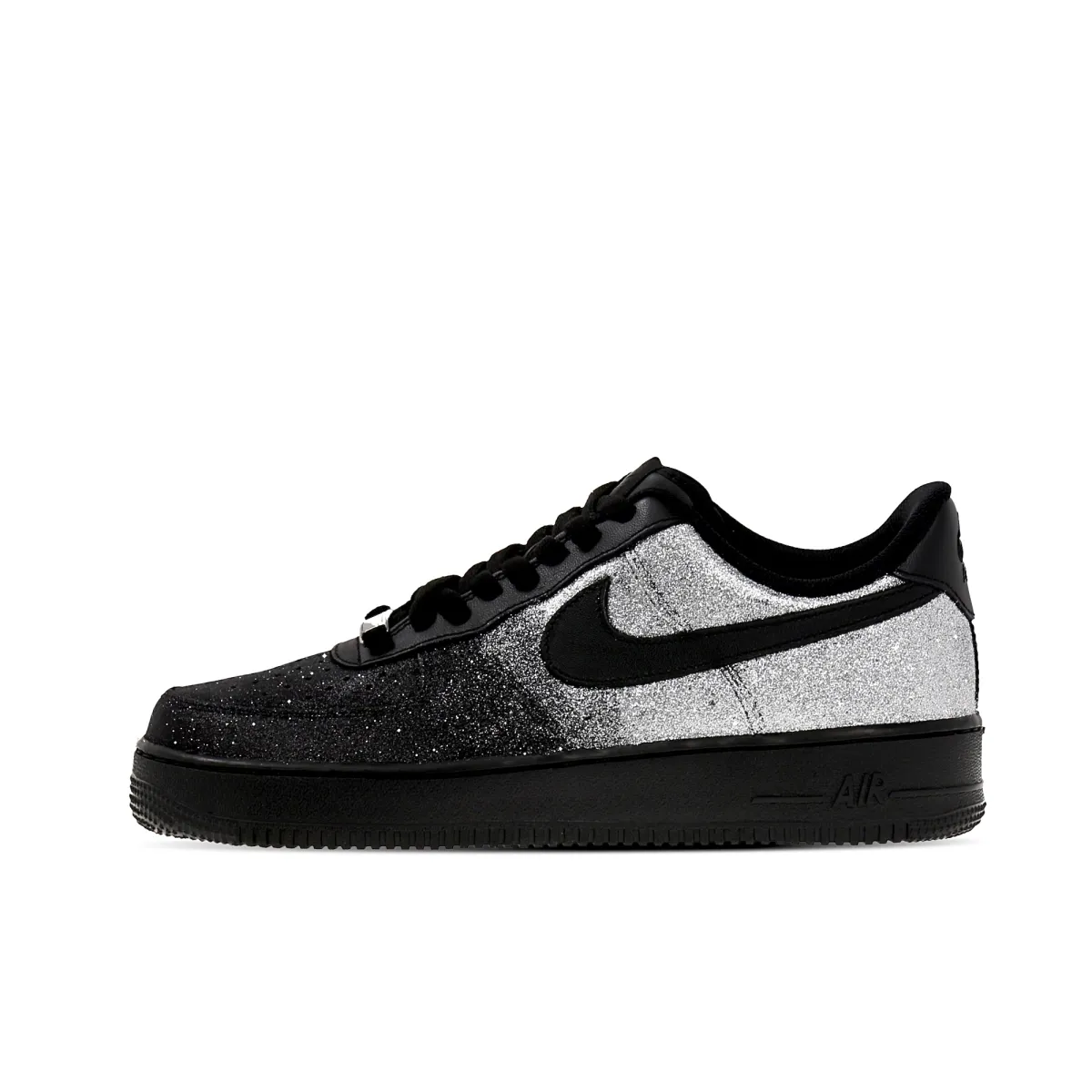Nike Air Force 1 Height Increasing Low top Skateboard Shoes Unisex Black Silver