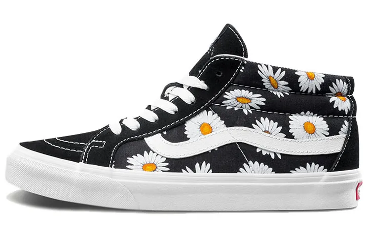 Vans SK8 Mid Flower Pattern 'Black White'
