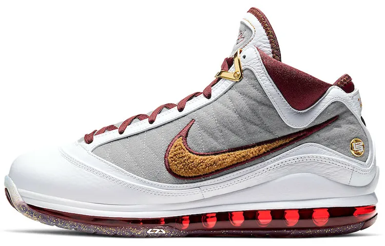 Nike Lebron 7 Qs 'Mvp' Leather Cushioning Slip Resistant Abrasion Resistant Mid top Air MAX Basketball Shoes Unisex